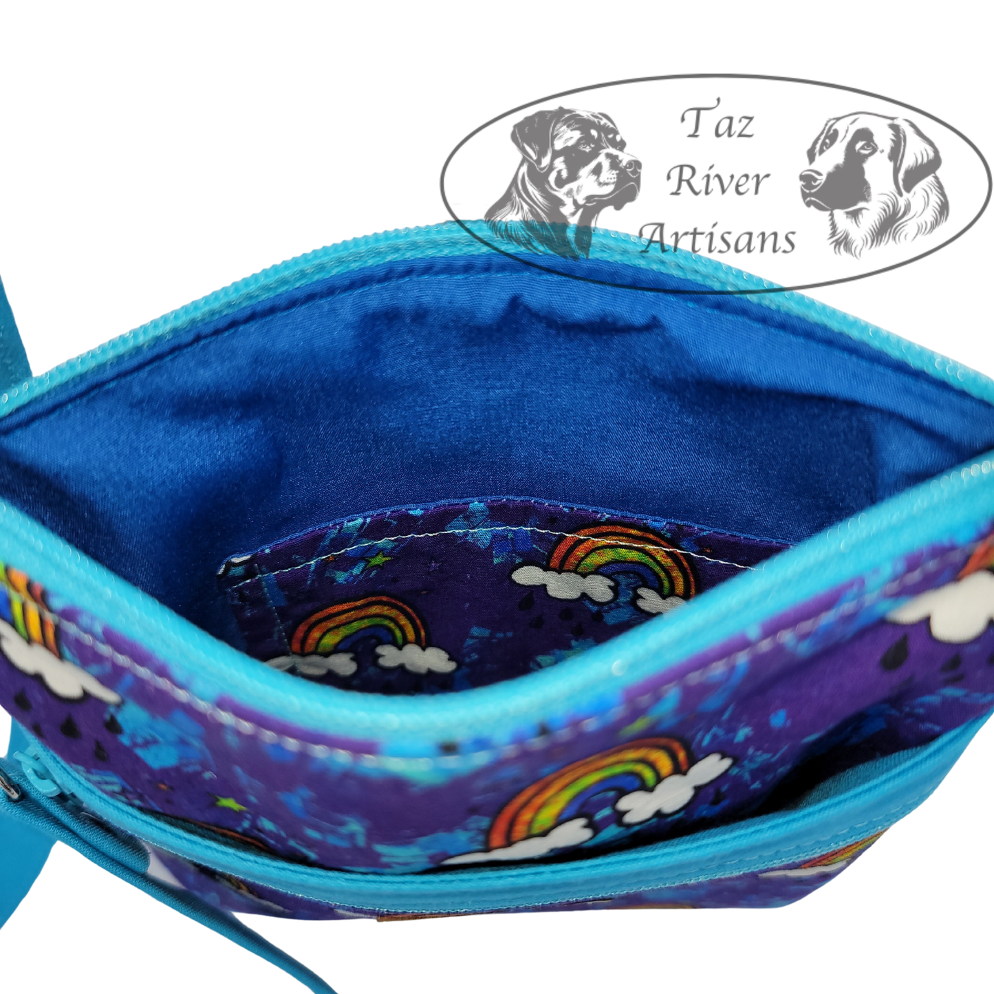 The River Walker Crossbody Dog Walking Bag - Rainbows