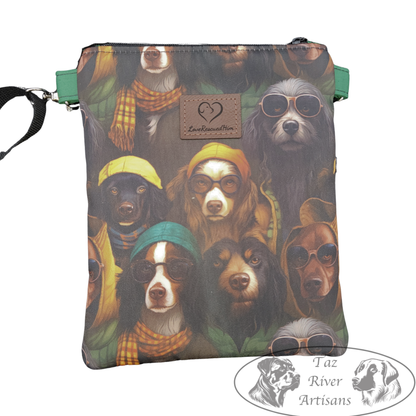 The River Walker Crossbody Dog Walking Bag - Dog with Hats