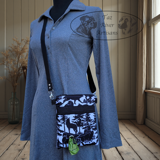 The River Walker Crossbody Dog Walking Bag - Wolves