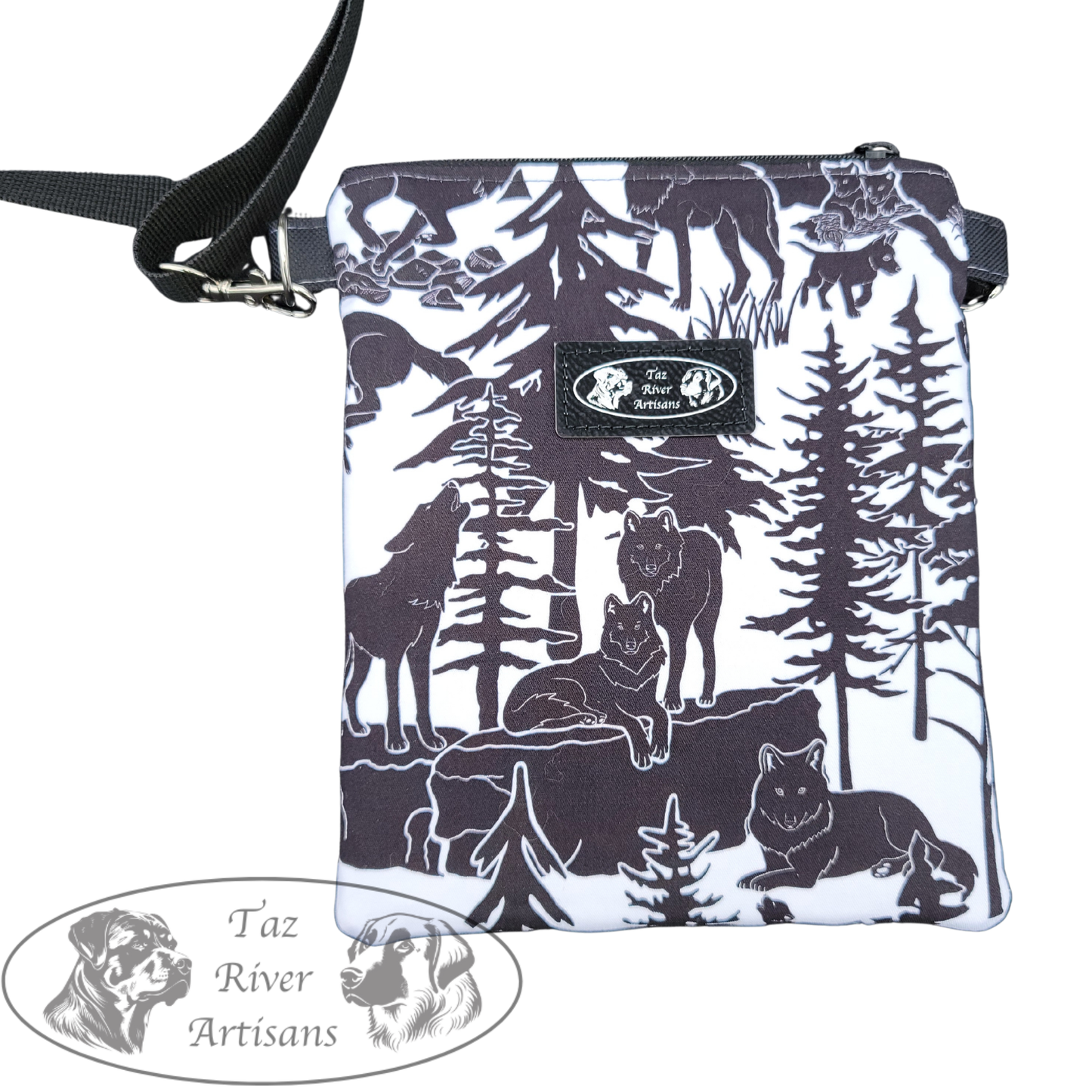 The River Walker Crossbody Dog Walking Bag - Wolves