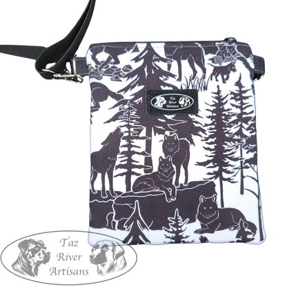 The River Walker Crossbody Dog Walking Bag - Wolves