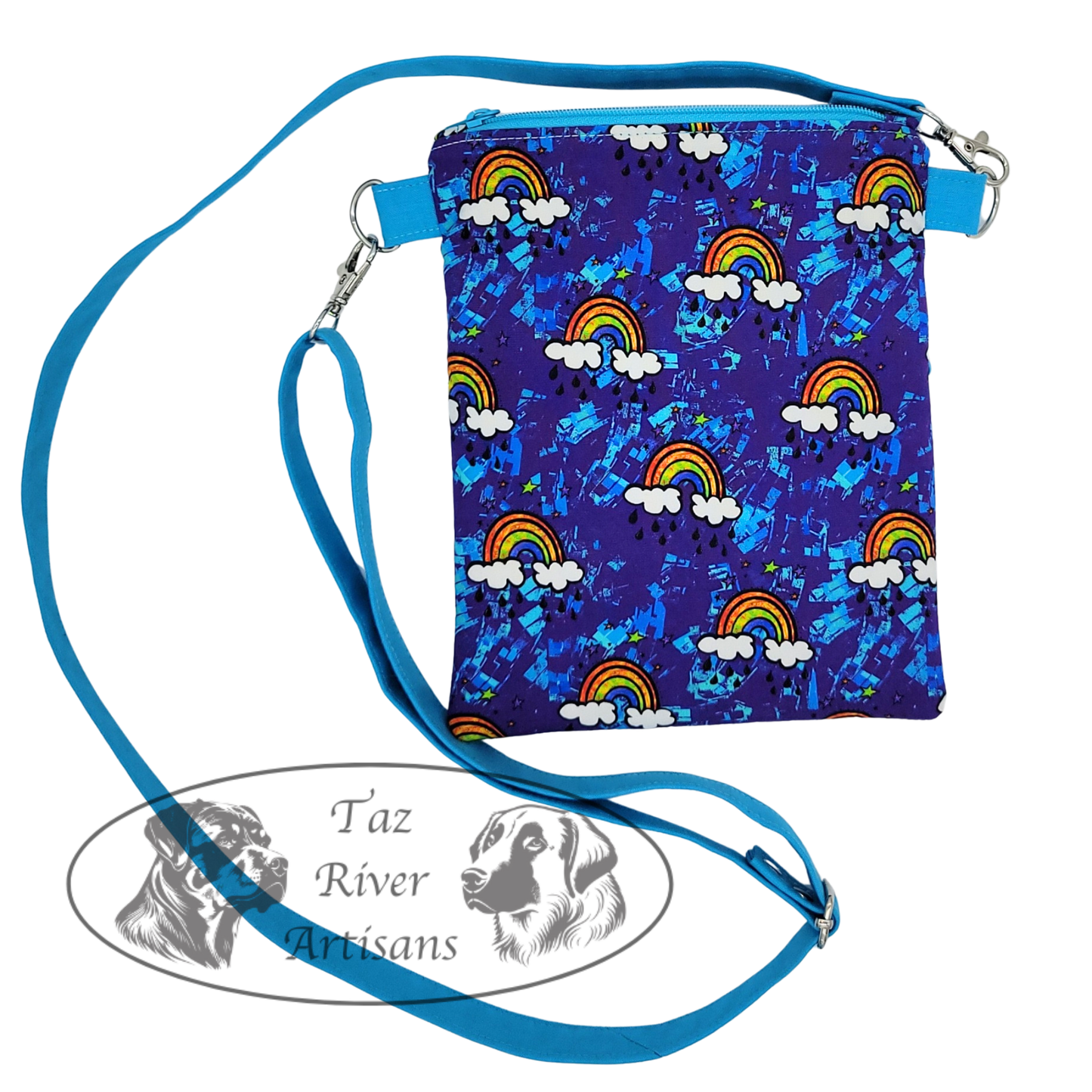 The River Walker Crossbody Dog Walking Bag - Rainbows