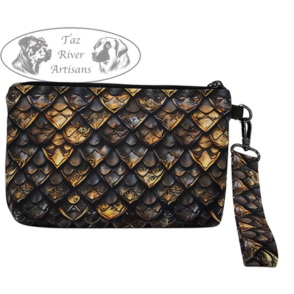 Two-Toned Wristlet - Gold Dragon Scales